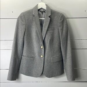 J Crew Gray Wool Suit Jacket with Structured Fit and Notched Lapels Size 0